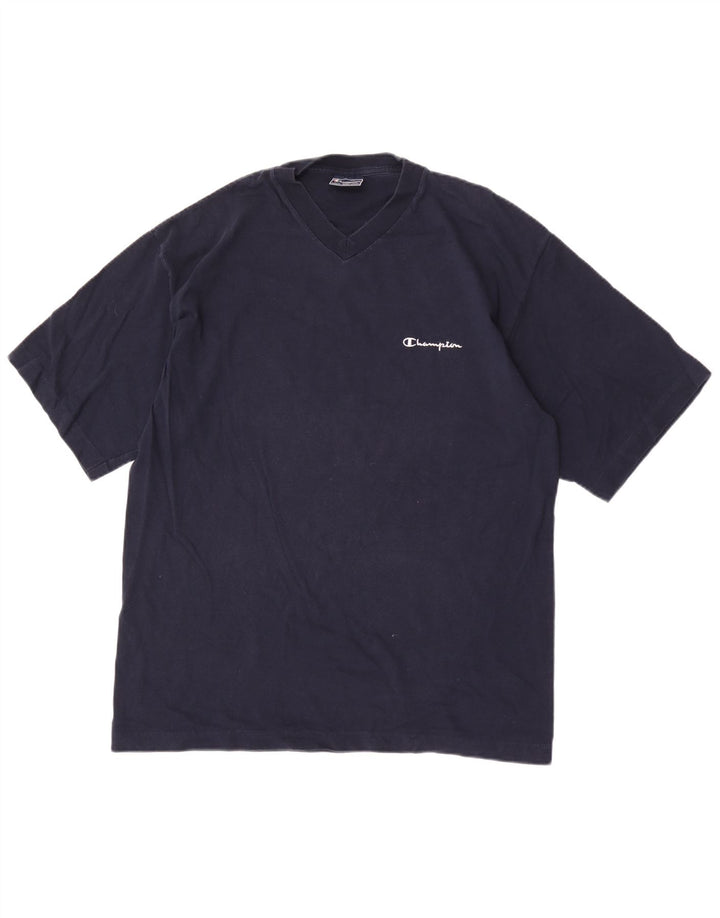 Champion Herren T-Shirt Top Large Marineblau Baumwolle
