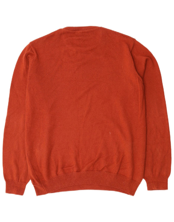 Marks & Spencer Herren-Pullover mit Rundhalsausschnitt, reguläre Passform, große rote Baumwolle
