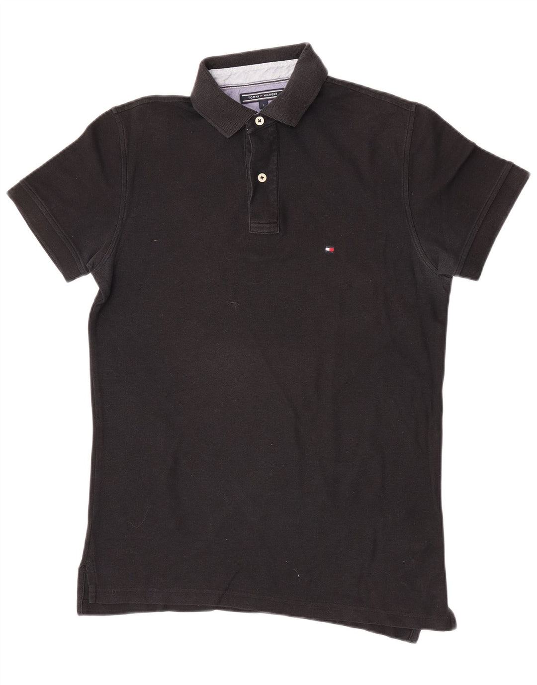 Tommy Hilfiger Herren-Poloshirt mit normaler Passform, Größe S, Schwarz, Baumwolle