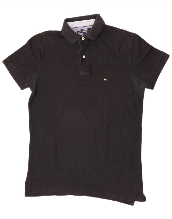 Tommy Hilfiger Herren-Poloshirt mit normaler Passform, Größe S, Schwarz, Baumwolle
