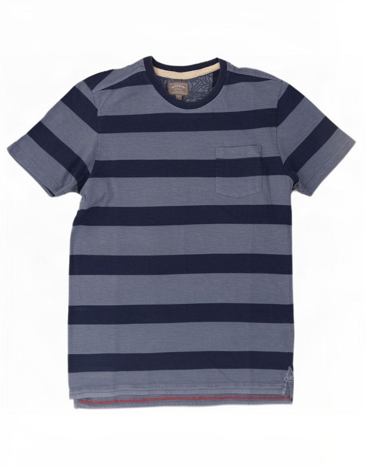 Fat Face Herren T-Shirt Top Mittelblau gestreift