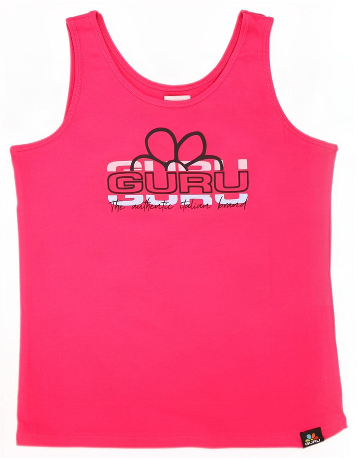 Guru Damen Grafik-Weste-Top, UK 14, Größe L, Rosa, Baumwolle