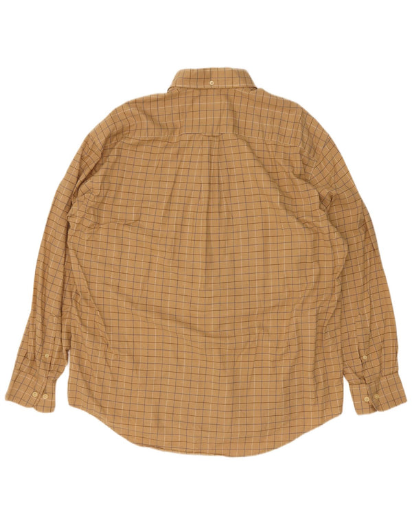 Nautica Herrenhemd XL Beige kariert Baumwolle