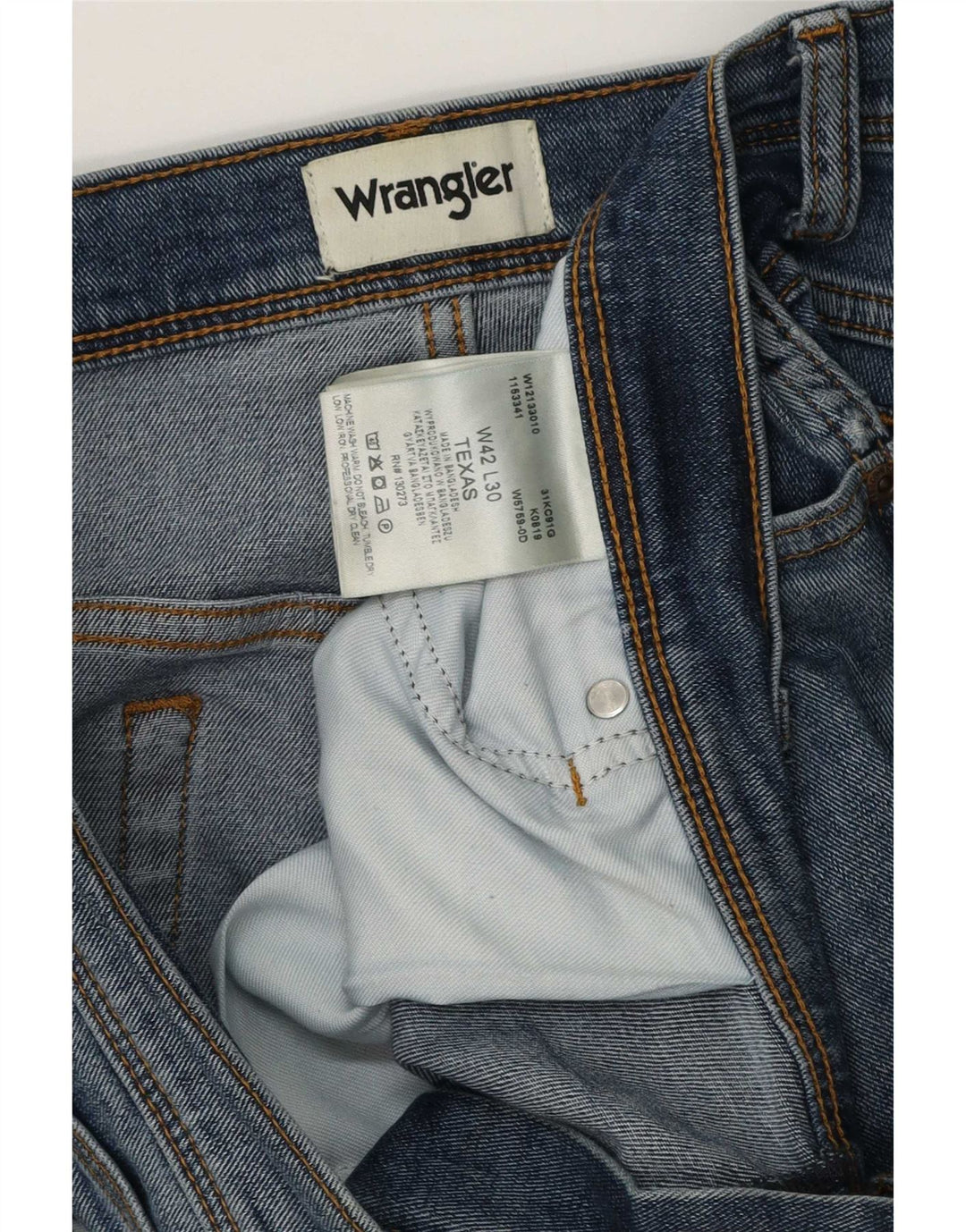 Wrangler Herren Texas Straight Jeans W42 L30 Blaue Baumwolle