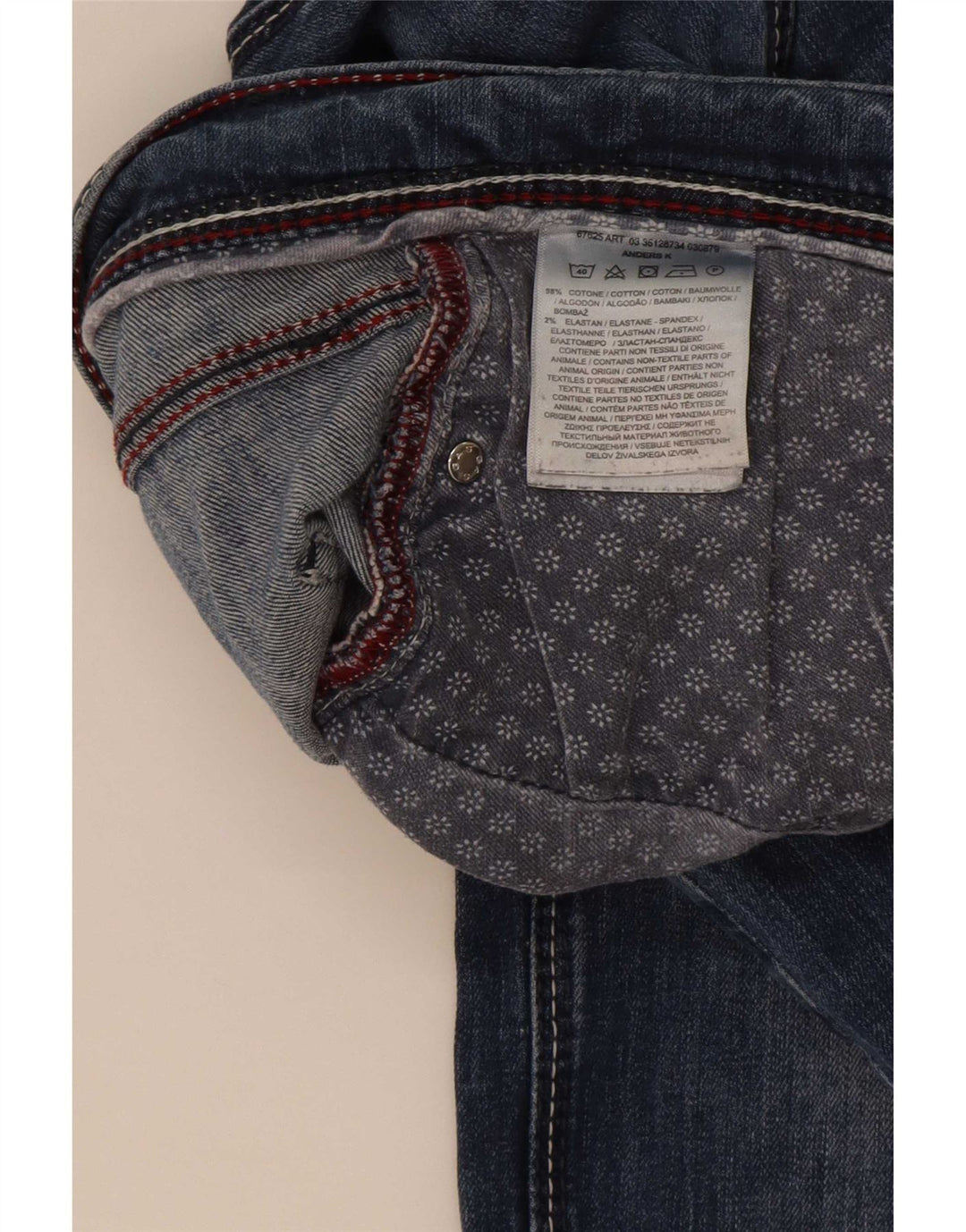 Gas Herren Slim Jeans W36 L34 Blaue Baumwolle
