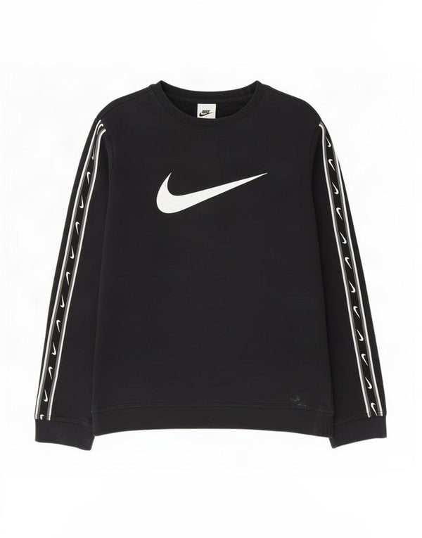 Nike Damen Graphic Sweatshirt Pullover UK 18 XL Schwarz Baumwolle