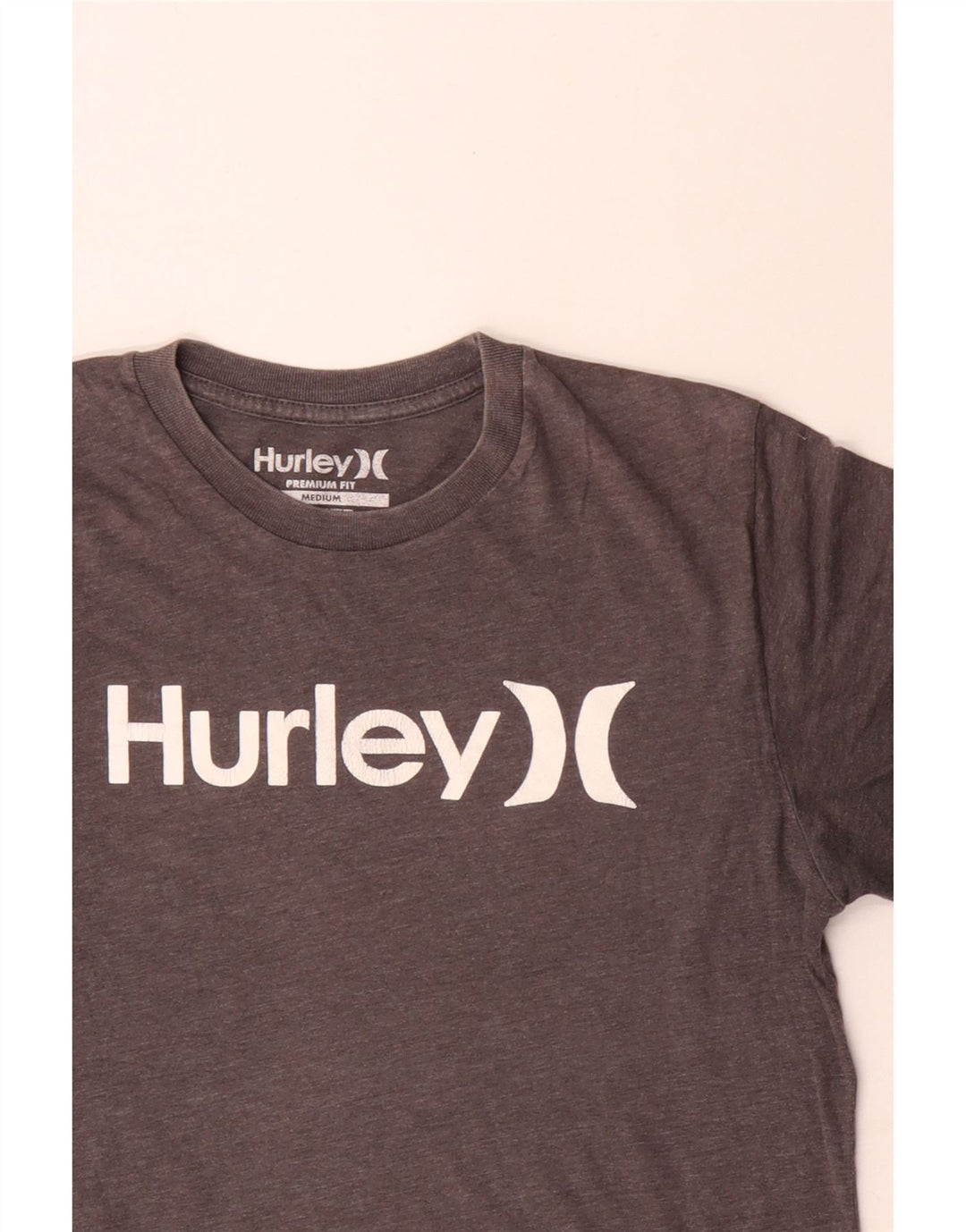 Hurley Premium Fit Grafik-T-Shirt-Oberteil für Herren aus mittelgrauer Baumwolle