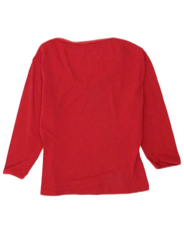 Tommy Hilfiger Damen Crop Top 3/4 Ärmel UK 6 XS Rot