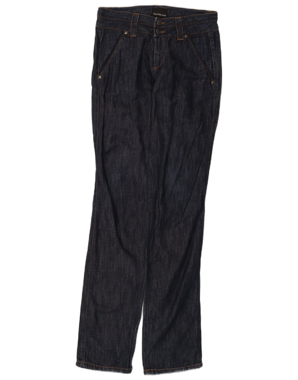 CALVIN KLEIN Damen Straight Jeans W27 L35 Marineblaue Baumwolle