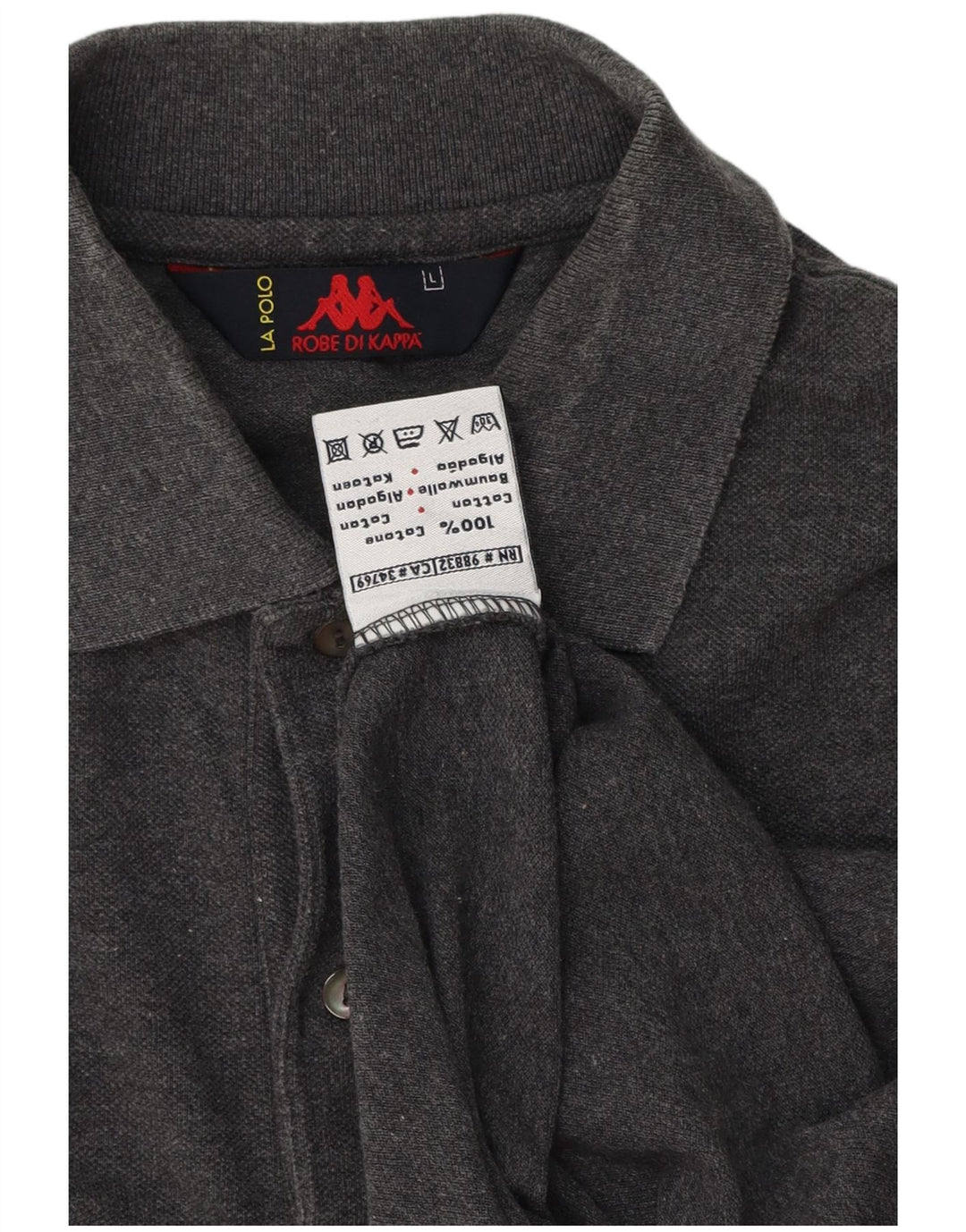 Kappa Herren-Poloshirt, große graue Baumwolle