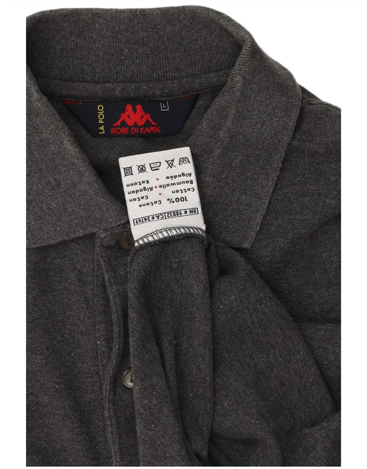 Kappa Herren-Poloshirt, große graue Baumwolle