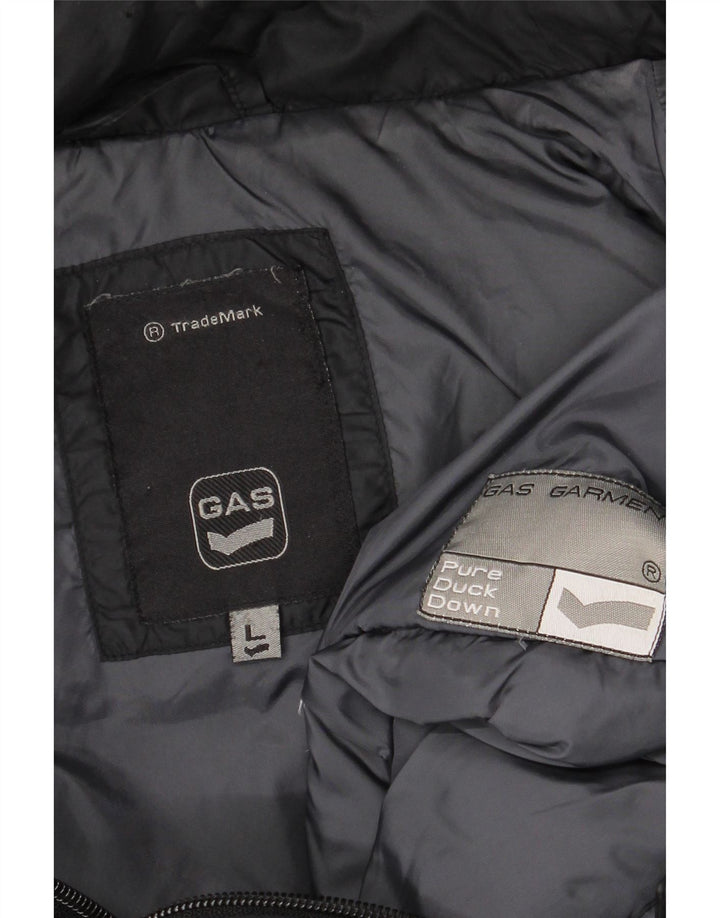 Gas Herren-Jacke mit Kapuze, gepolstert, Größe 40, Schwarz