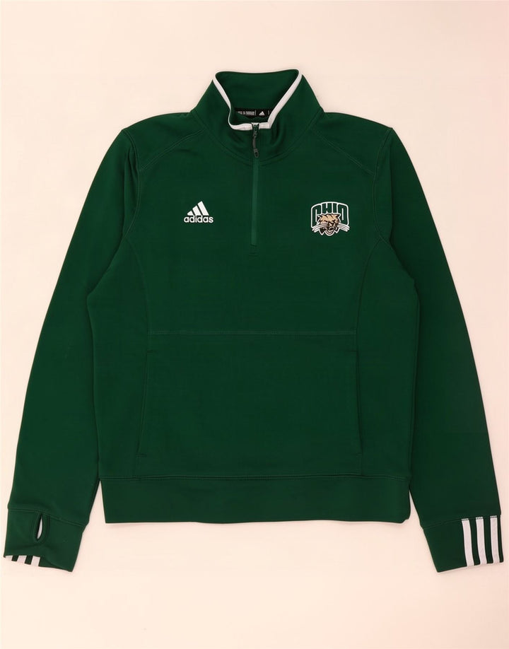Adidas Herren Ohio Zip Neck Sweatshirt Pullover Mittelgrün