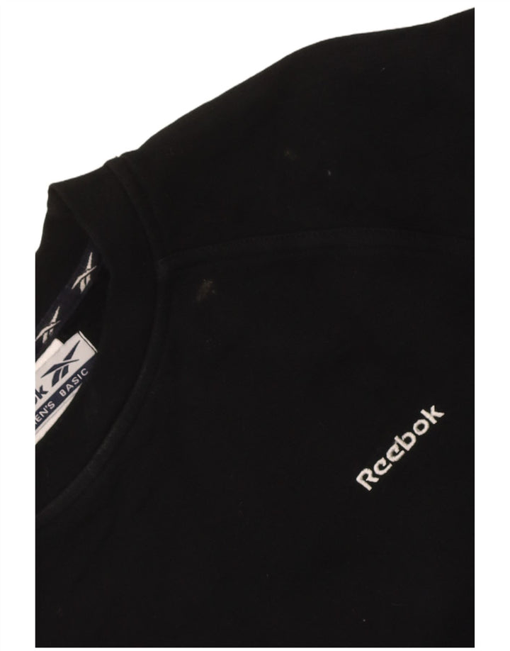 Reebok Damen Sweatshirt Pullover UK 12 Medium Schwarz Baumwolle