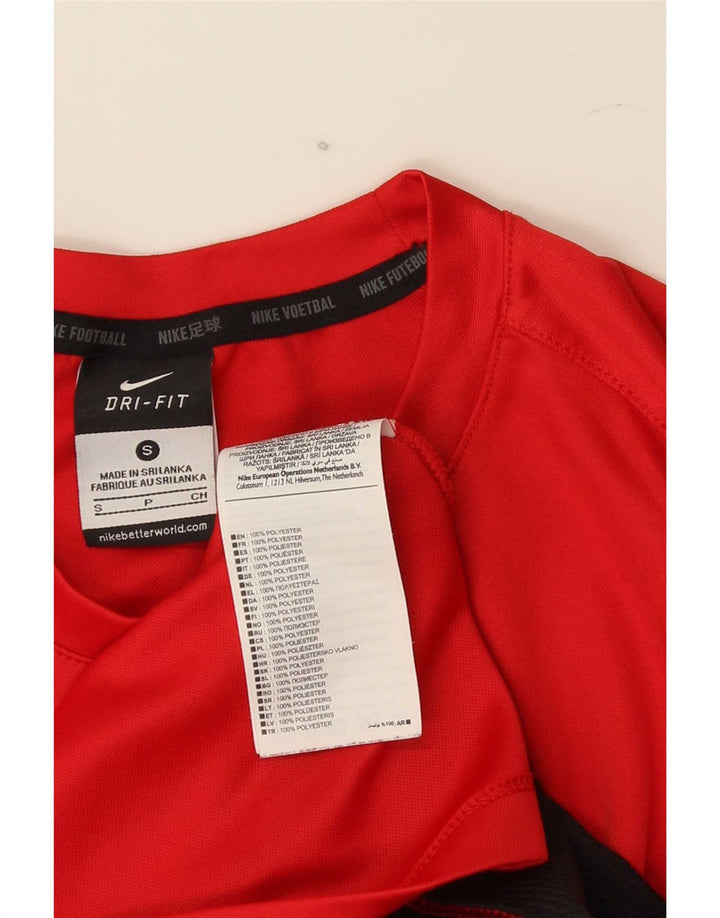 Nike Herren-T-Shirt mit Dri-Fit-Grafik, Größe S, rotes Farbblock-Polyester