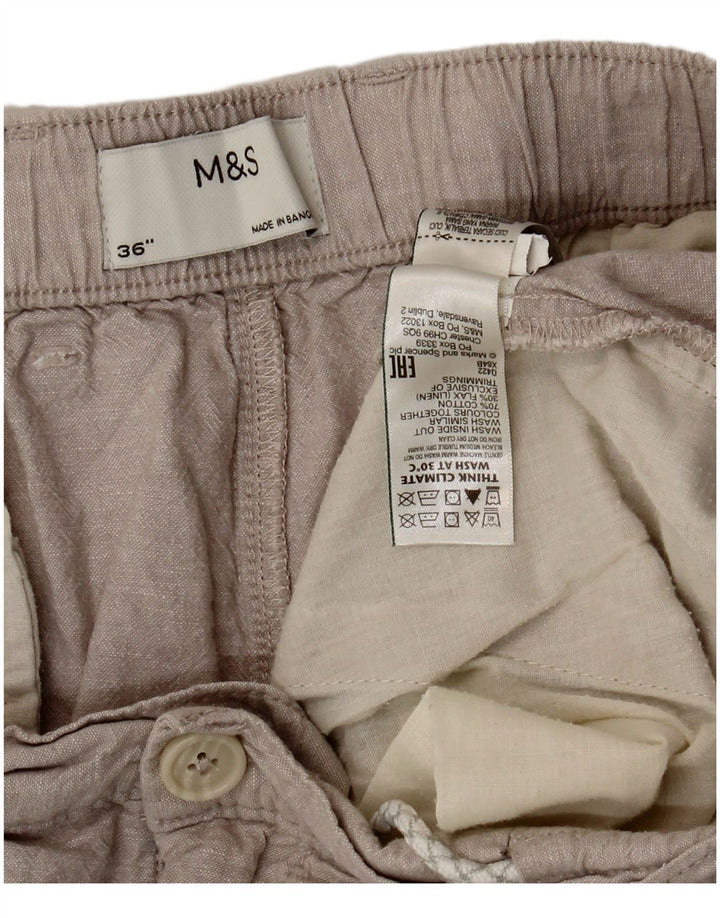 Marks & Spencer Herren Chinoshorts W36 Large Grau Baumwolle