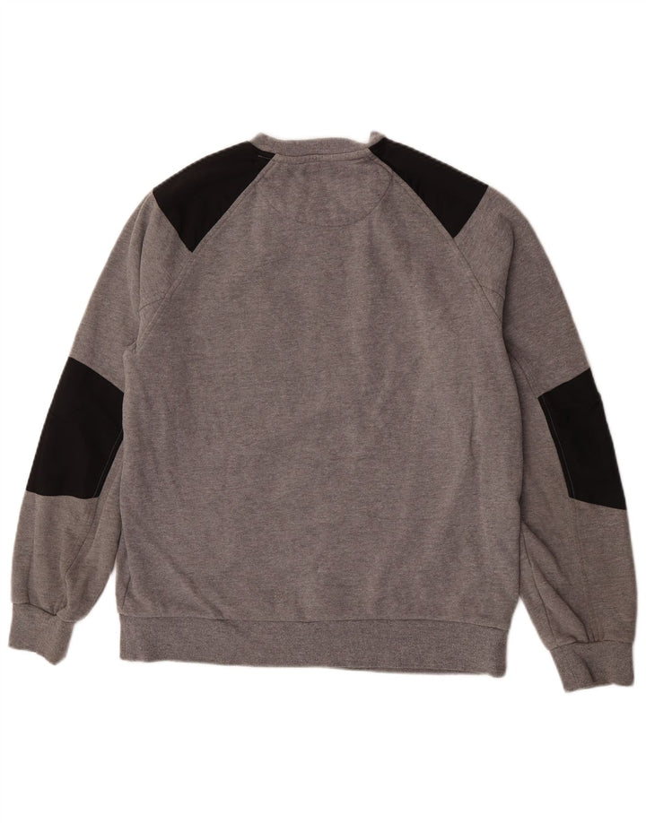 Dkny Herren-Sweatshirt-Pullover aus mittelgrauer Colourblock-Baumwolle