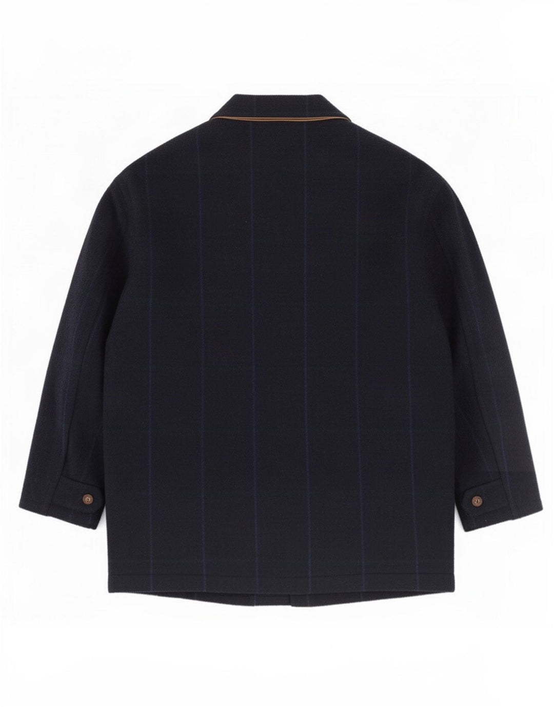 Belfe & Herren-Utility-Jacke IT 50 Große marineblau karierte Wolle