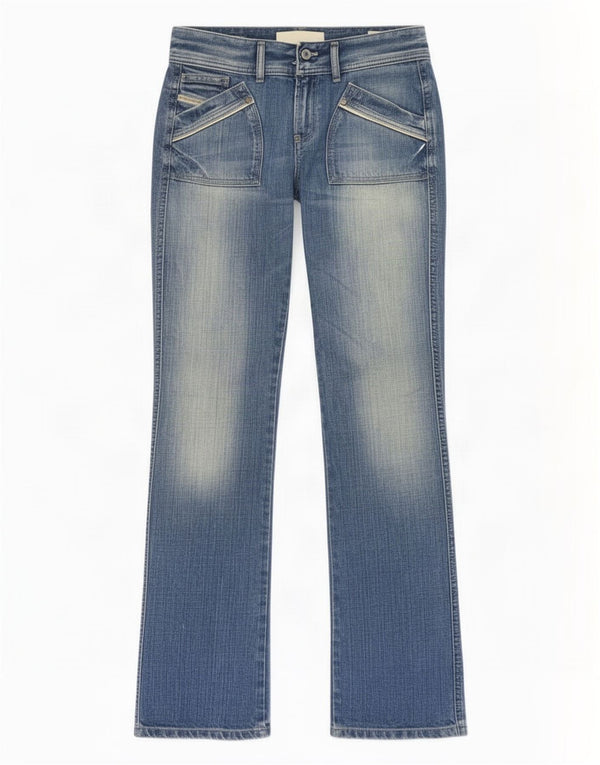 Diesel Womens Reckfly Straight Jeans W27 L32 Blue Cotton