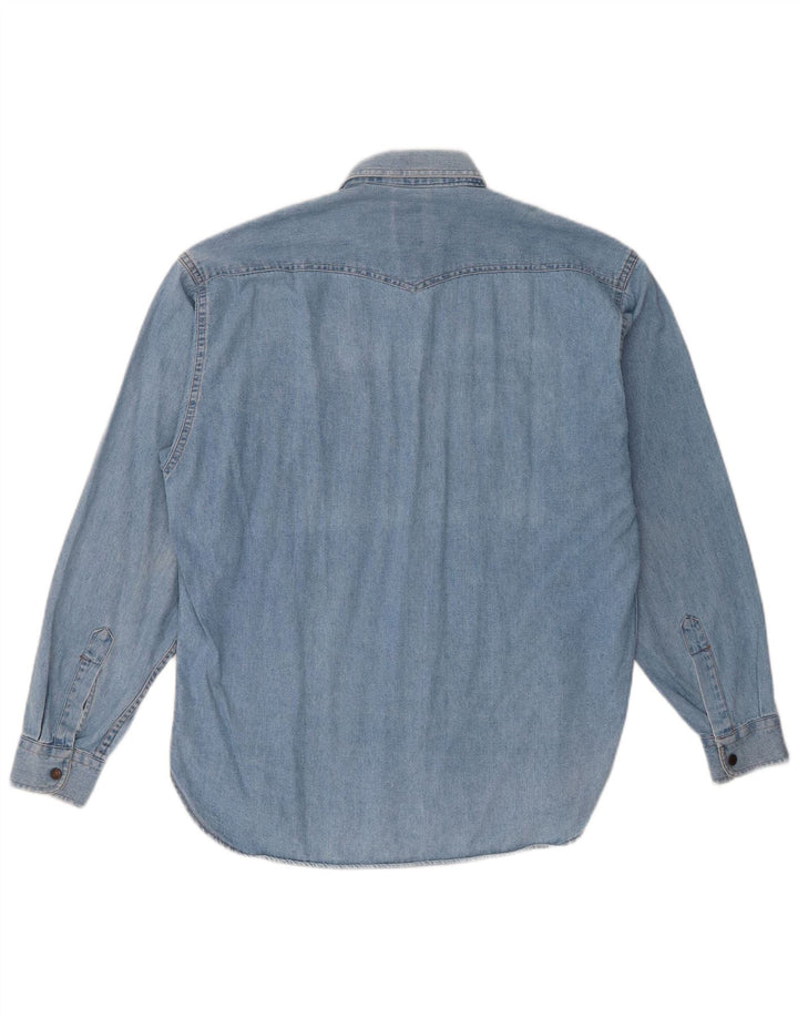 Cassuci Herren-Jeanshemd, klein, aus blauer Baumwolle