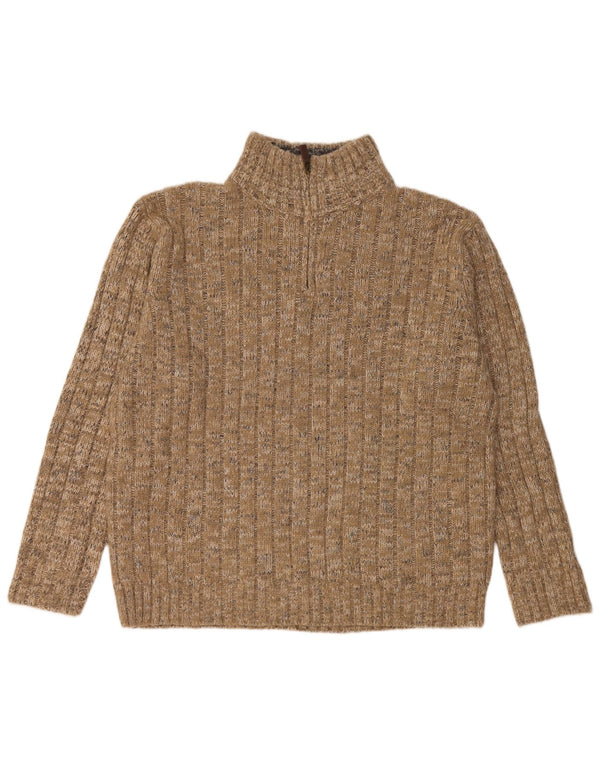 Marks & Spencer Herren-Pullover mit Reißverschluss, XL, beige geflecktes Acryl