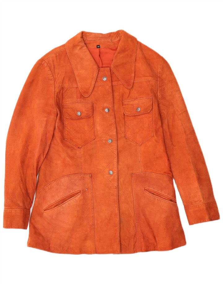 Vintage Damen Wildlederjacke IT 38 XS Orange