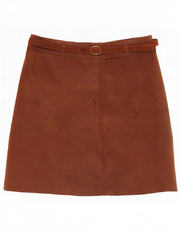 GARDEUR Damen Atelier Wildleder Minirock UK 14 Large W32 Braunes Leder