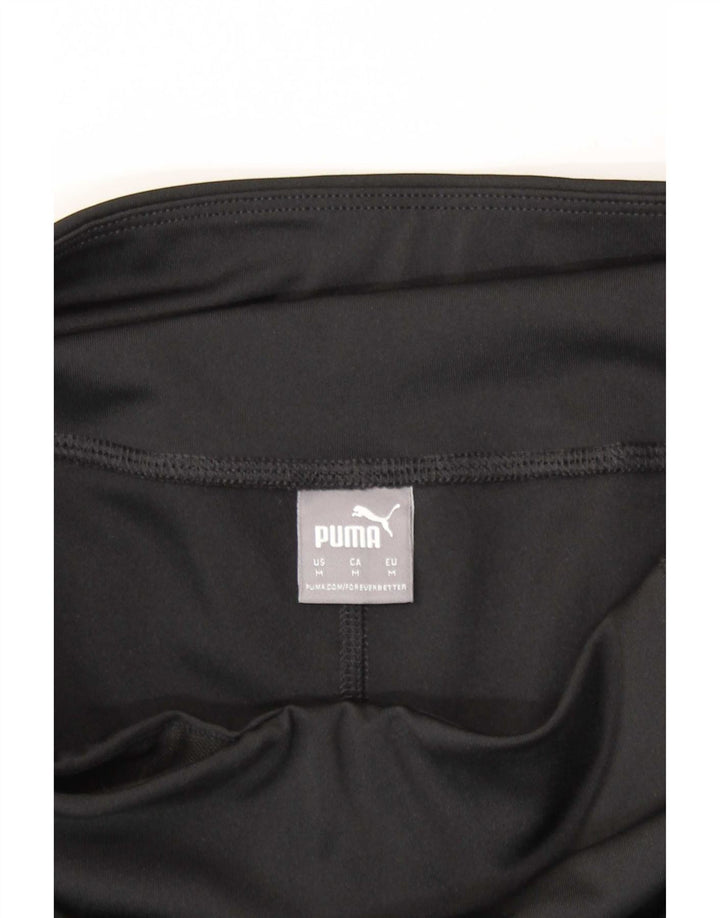 Puma Damen Leggings UK 12 Medium Schwarz Geometrisch