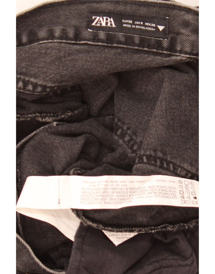 Zara Damen Straight Jeans EU 38 Small W29 L30 Graue Baumwolle