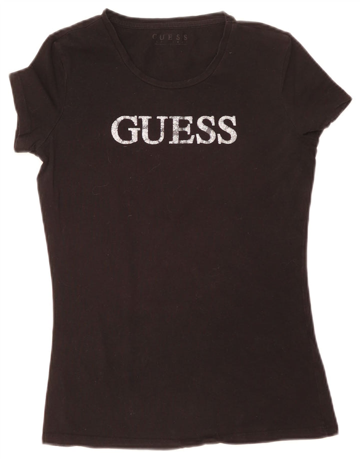 Guess Grafik-T-Shirt-Oberteil für Damen, Gr. 8, Schwarz