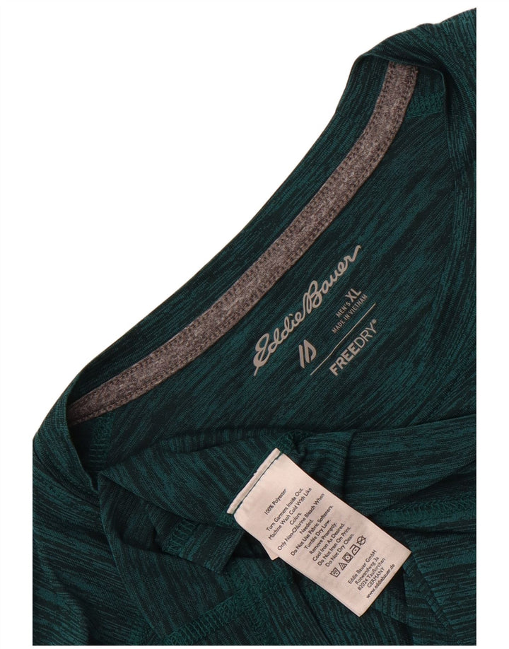Eddie Bauer Herren-Top, langärmelig, XL, grün geflecktes Polyester