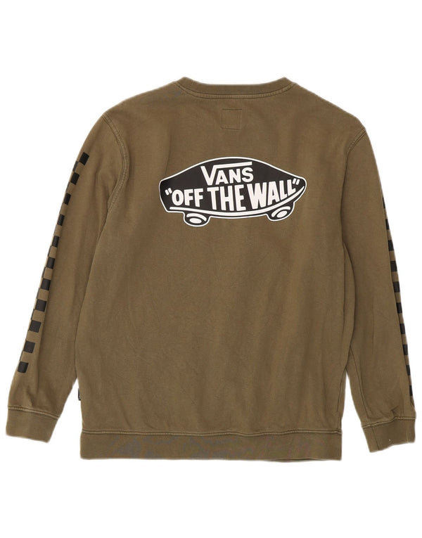 Vans Damen Grafik-Sweatshirt-Pullover UK 16 Large Khaki Baumwolle
