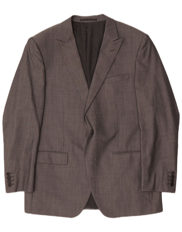 Marks & Spencer Herren Autograph 1 Knopf Blazer Jacke UK 42 Große graue Wolle