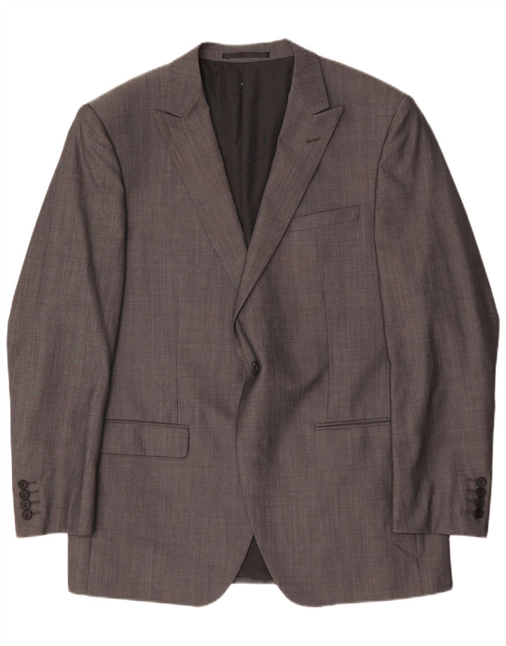 Marks & Spencer Herren Autograph 1 Knopf Blazer Jacke UK 42 Große graue Wolle