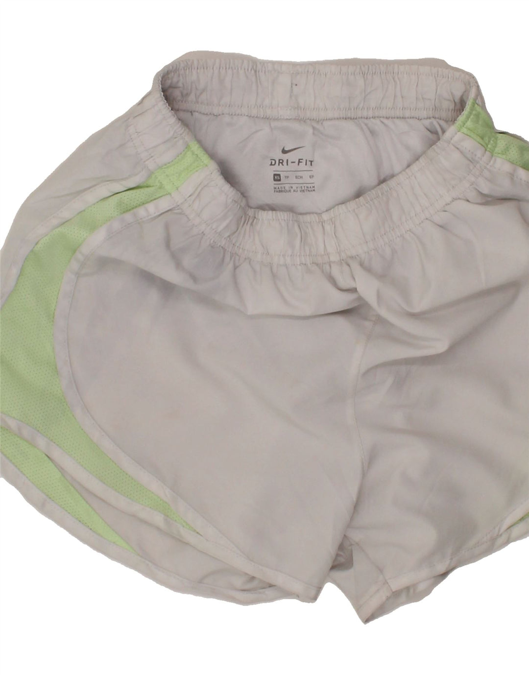 NIKE Womens Sport Shorts UK 4 XS White Colourblock Polyester Vintage Nike and Second-Hand Nike from Messina Hembry 