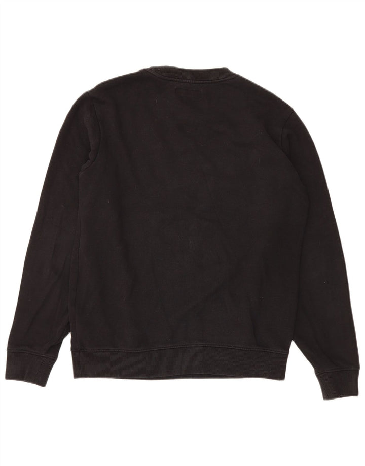 Guess Herren-Sweatshirt mit Grafik, Größe S, schwarze Baumwolle