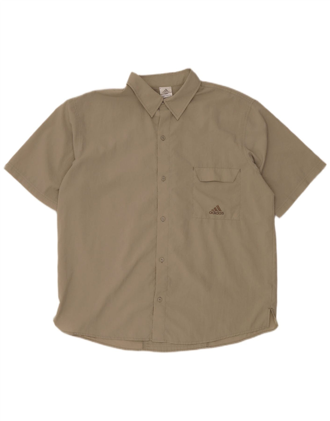 ADIDAS Herren Kurzarmhemd UK 46/48 XL Beige Polyester