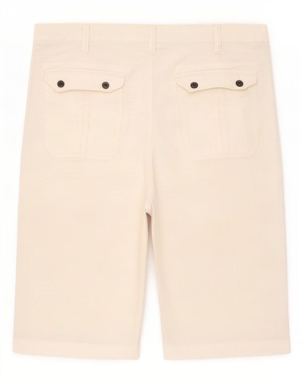 Marks & Spencer Herren Chinoshorts XL W38 Weiß Leinen