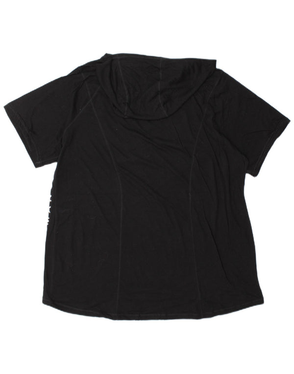 Calvin Klein Damen Übergroßes Grafik-T-Shirt-Oberteil UK 20 2XL Schwarze Baumwolle