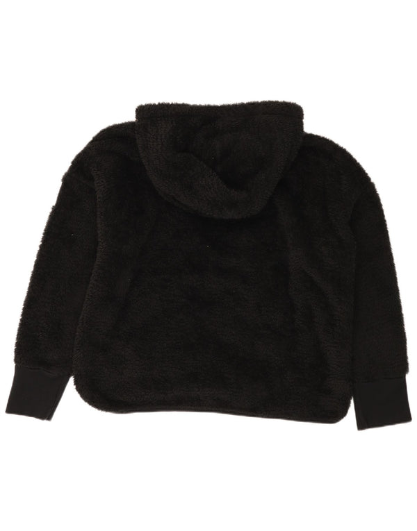 Calvin Klein Damen-Fleecejacke mit Kapuze, übergroß, UK 18, XL, Schwarz, Polyester