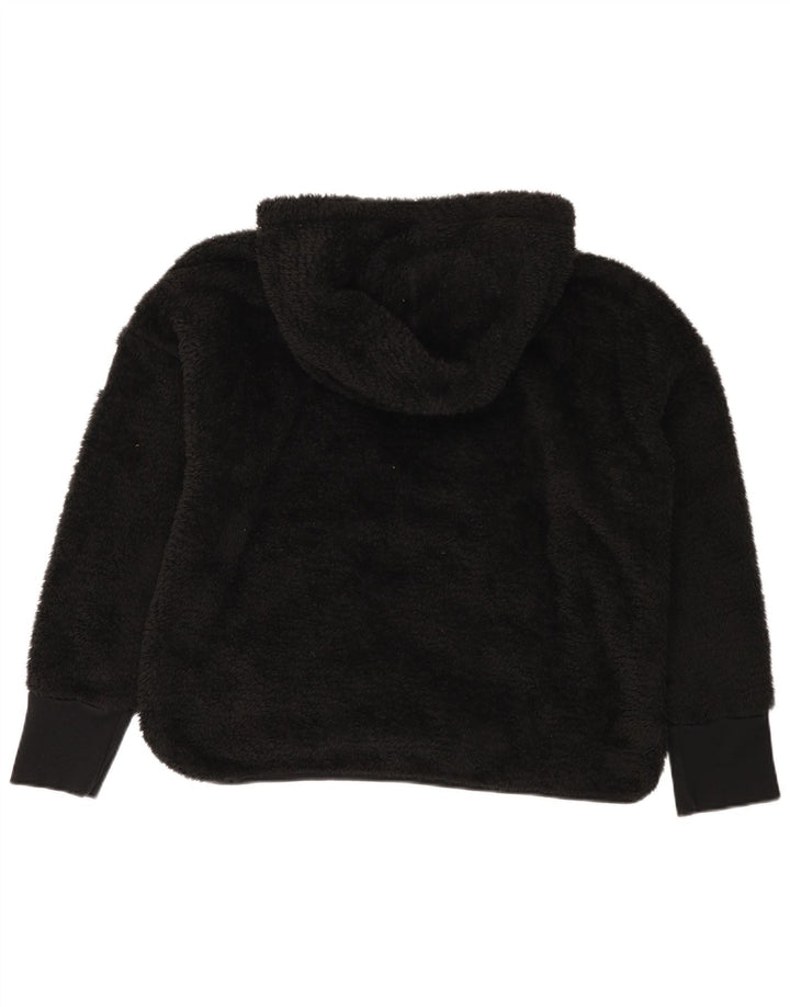 Calvin Klein Damen-Fleecejacke mit Kapuze, übergroß, UK 18, XL, Schwarz, Polyester