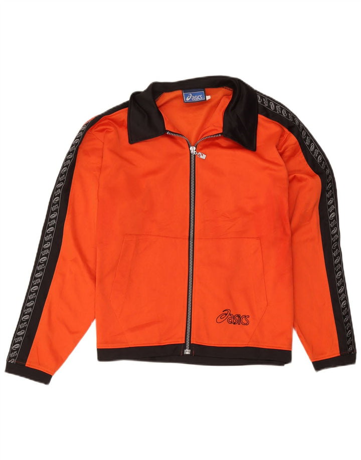 Asics Damen Grafik-Trainingsanzug-Oberteiljacke UK 16 Large Orange Colourblock