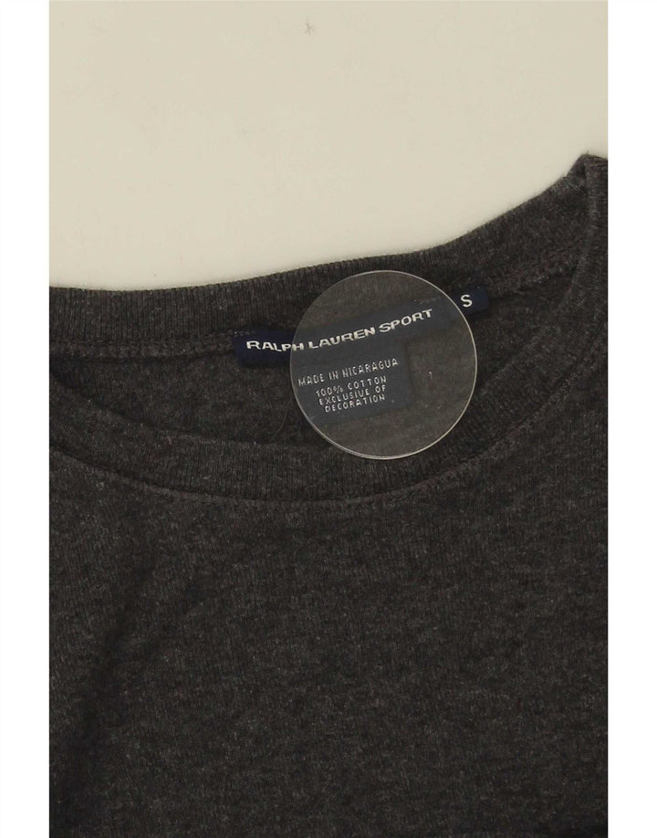 Ralph Lauren Damen Top Langarm UK 10 Small Graue Baumwolle