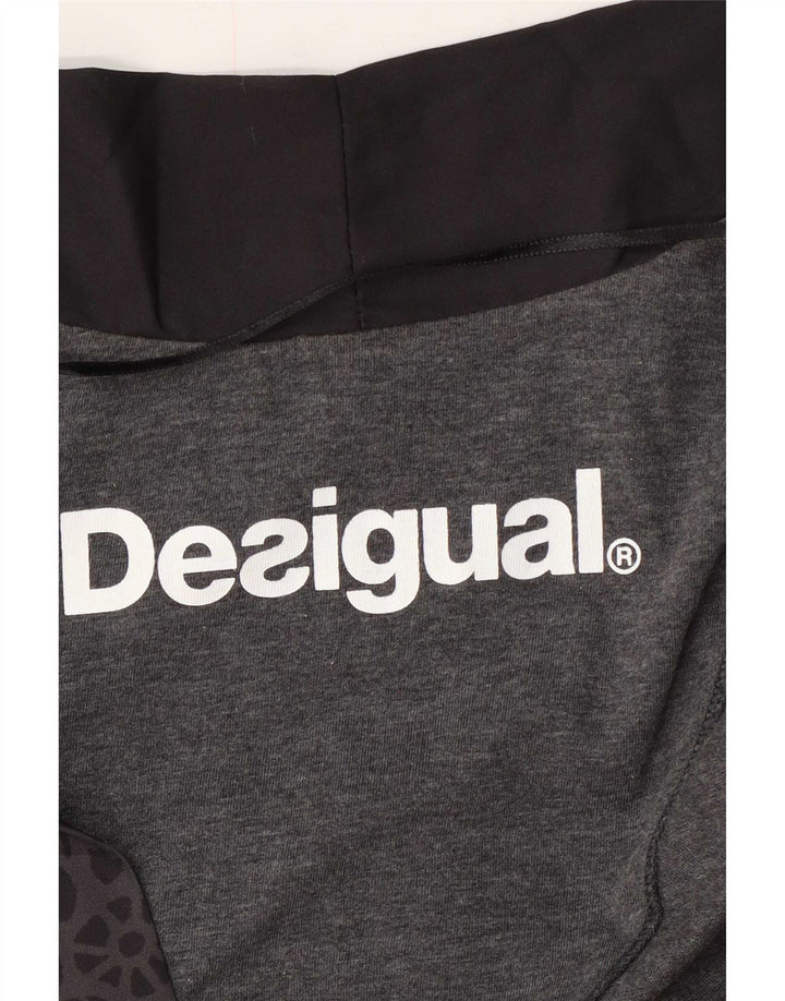 Desigual Womens Graphic Open Cardigan Pullover UK 12 Mittelgrau geblümt