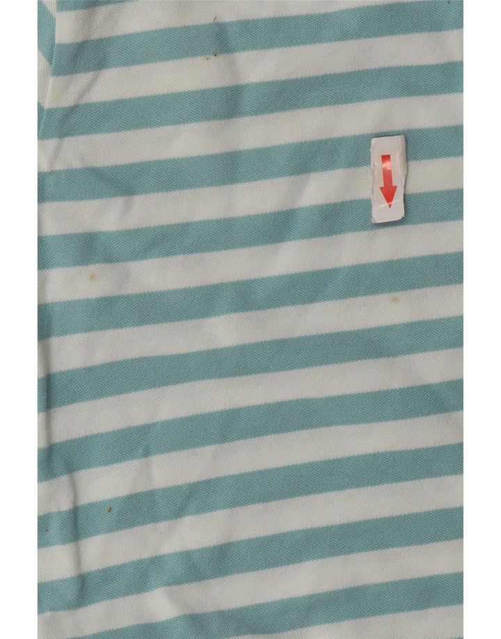 Slam Damen Poloshirt UK 14 Mittelblau gestreift aus Baumwolle