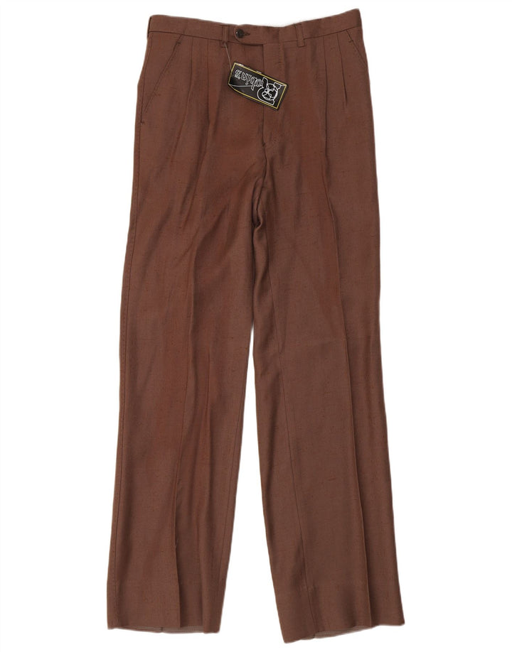 Robin's Herren-Anzughose mit Pegged-Anzug, Größe 48, mittelgroß, W30, L32, braune Viskose