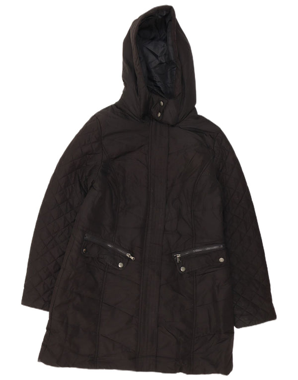 M&Co Damen-Windbreaker-Mantel mit Kapuze, UK 14, mittelschwarz, Polyester