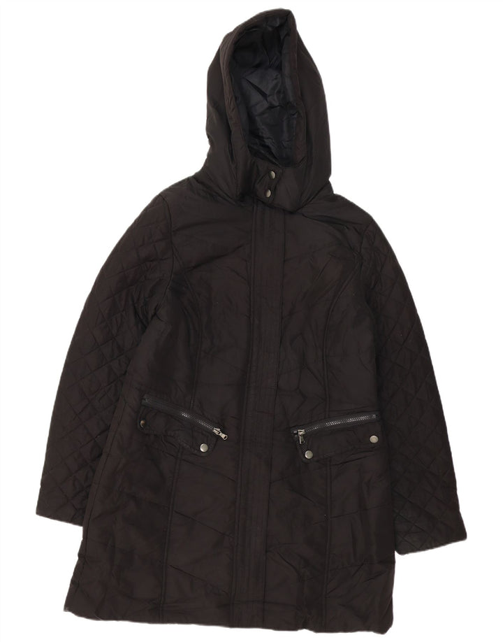 M&Co Damen-Windbreaker-Mantel mit Kapuze, UK 14, mittelschwarz, Polyester