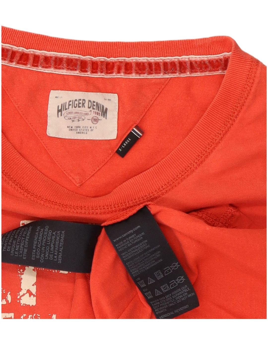 Tommy Hilfiger Herren Graphic Top Langarm XL Rot Baumwolle