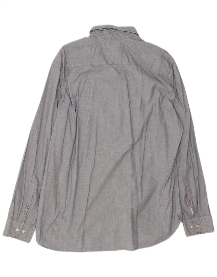 TOMMY HILFIGER Herren Regular Fit Hemd XL Grau Baumwolle